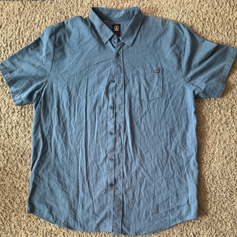 Volcom blue dress shirt